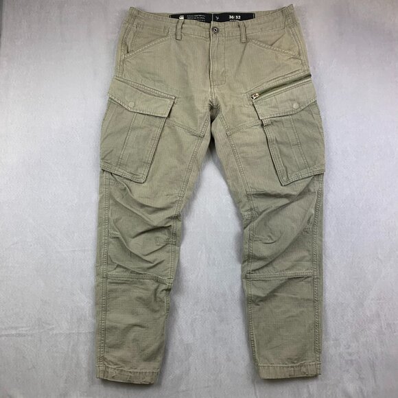G Star Raw Mens Pants 36 Green Cargo Rovic Zip 3D Regular Tapered Military 36x30 - Picture 1 of 12